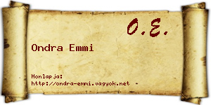 Ondra Emmi névjegykártya